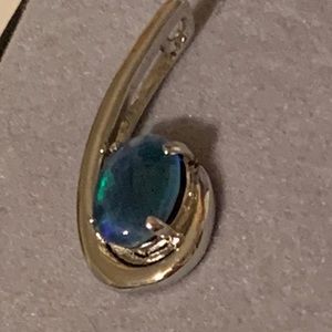 Jewelry - Blue green opal and sterling silver pendant Jewelry - Blue green opal and sterling silver pendant